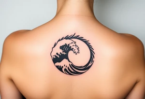 tribal round wave tattoo idea