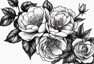 Sakura tree wrapped in roses tattoo idea