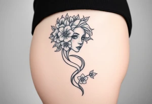 Medusa  head flowers tattoo idea