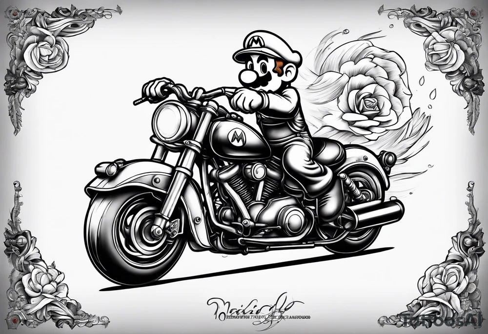 Mario riding bullet bob tattoo idea