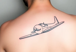 Little plane who has moustache tattoo idea