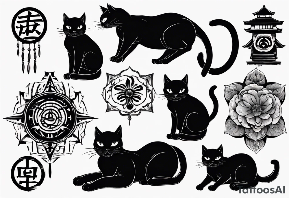 a black cat tattoo idea