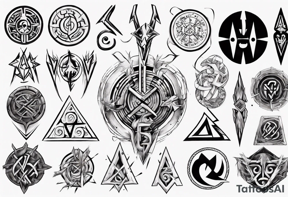 Nórdics runes power tattoo idea