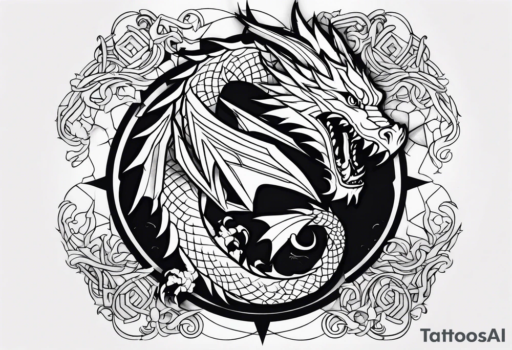 roaring dragons tattoo idea