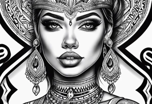 Chicano style women face tattoo idea