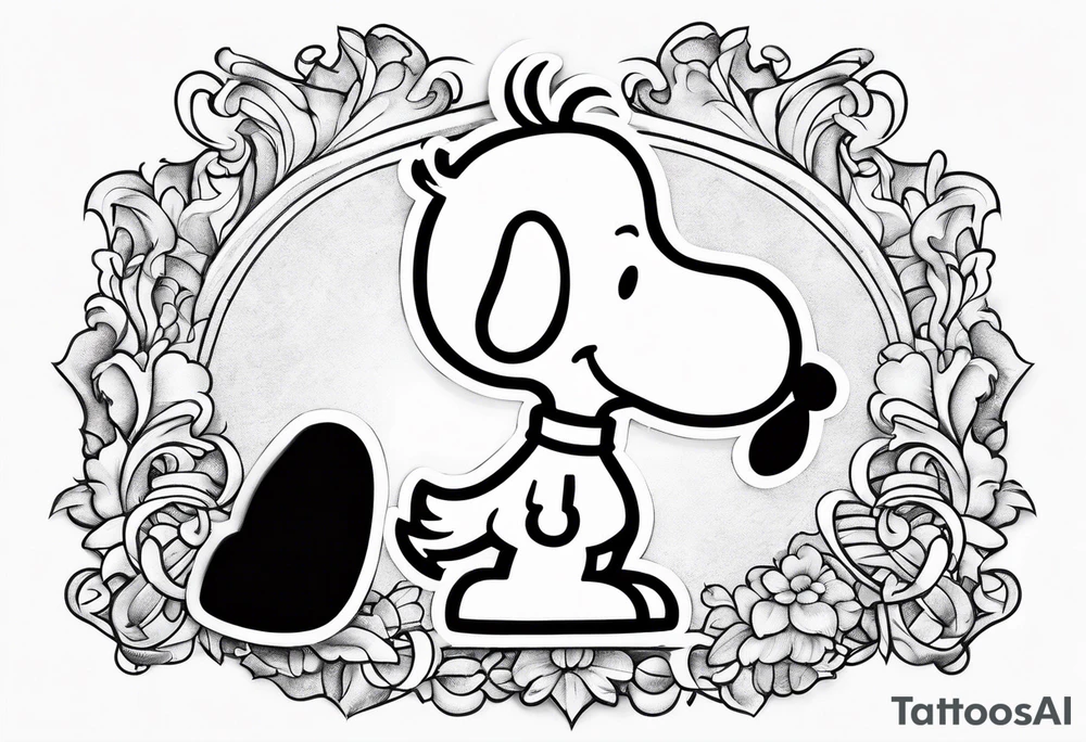Snoopy tiny tattoo tattoo idea