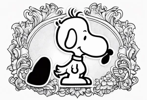 Snoopy tiny tattoo tattoo idea
