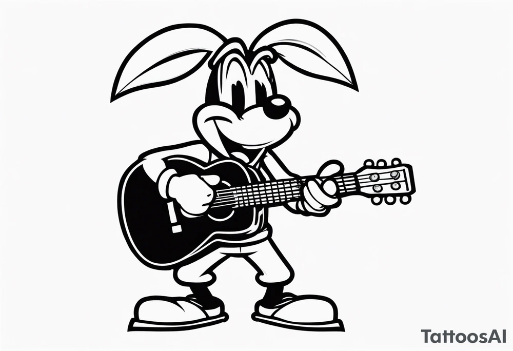 Domino's mascot the noid with a guitar tattoo idea