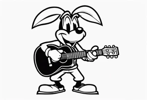 Domino's mascot the noid with a guitar tattoo idea