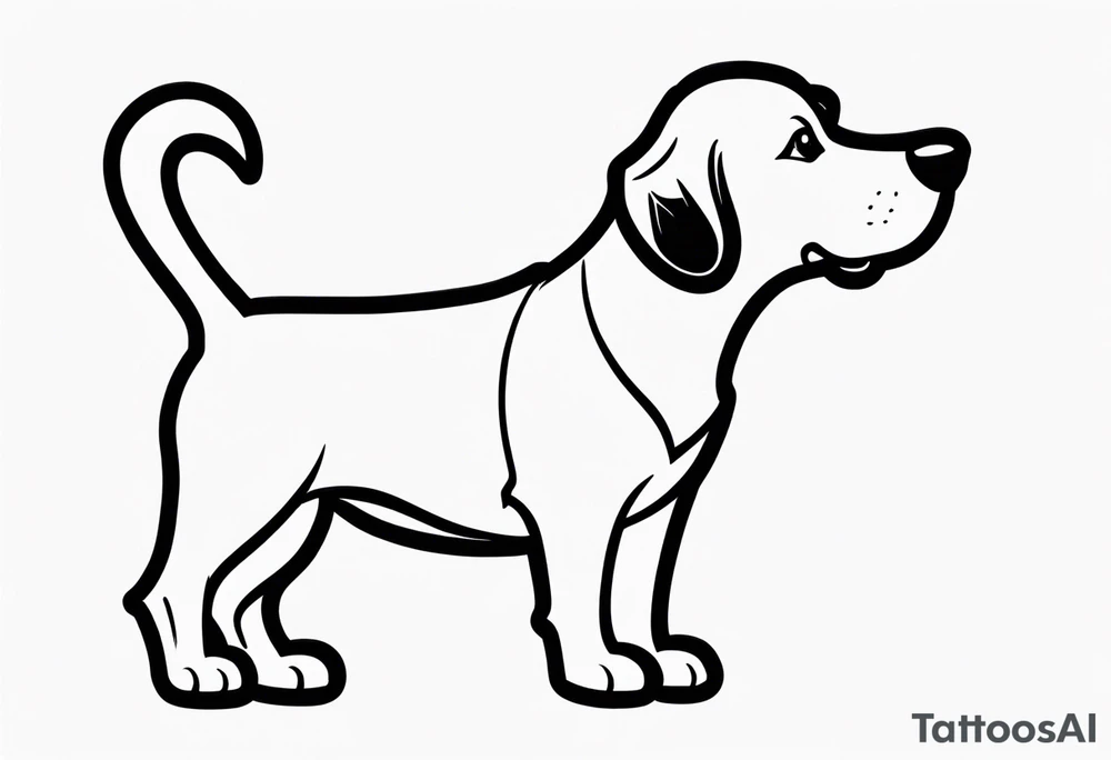 whistling cartoon dog tattoo idea
