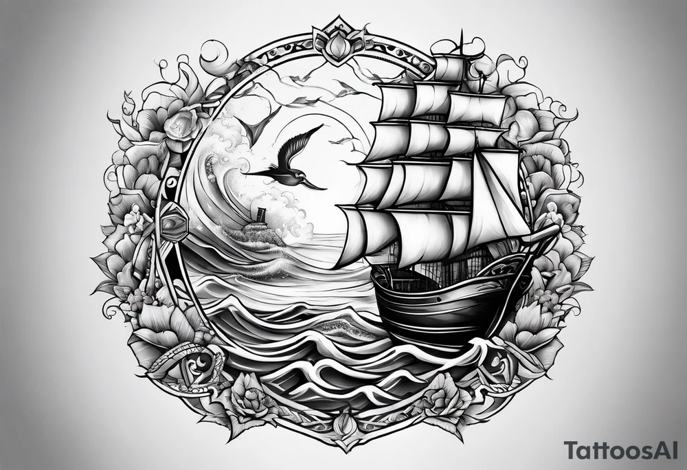 calm seas tattoo idea