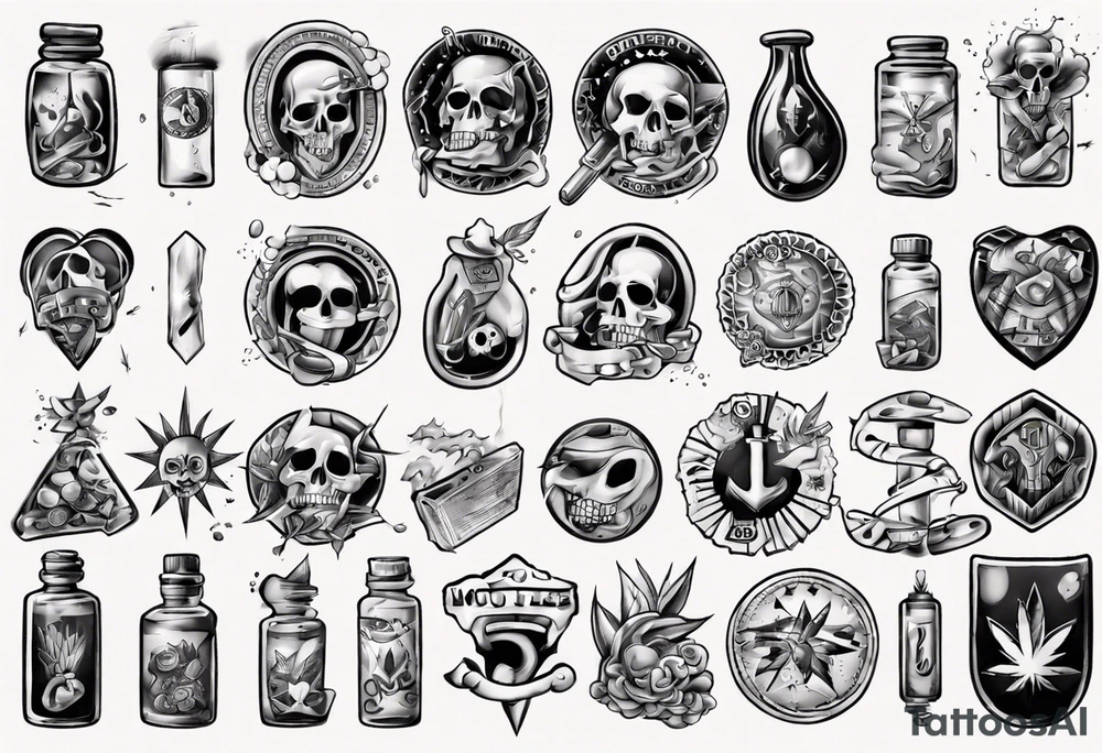 drugs and money tattoo idea