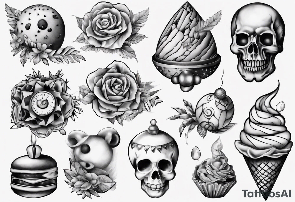 bonbon and choo choo tattoo idea