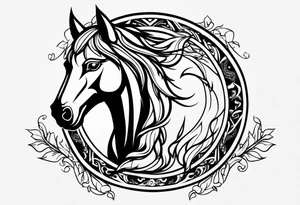 Horse and wolf tattoo idea