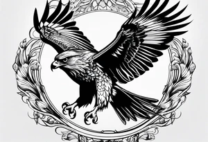 Hawk flying down to the ground tattoo idea