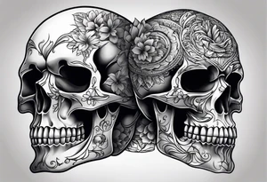 Skull with blue eyes tattoo idea