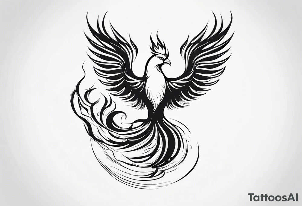 A phoenix transitioning from life to death or from ashes to rebirth tattoo idea