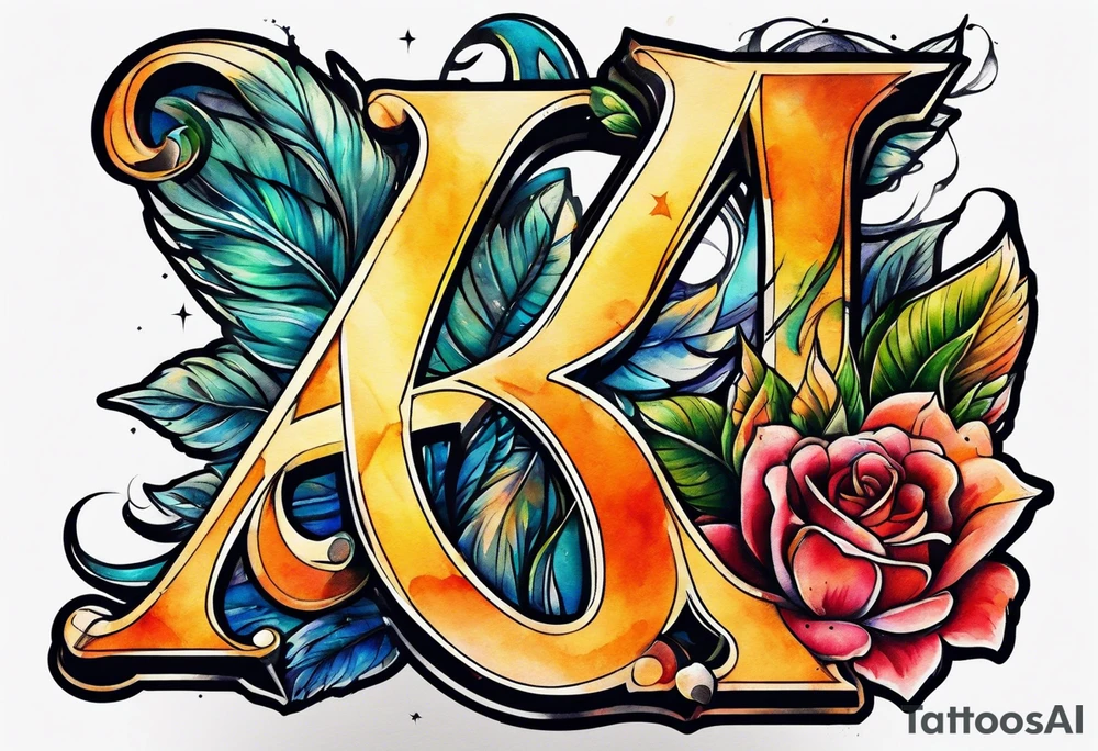 the letters A and R tattoo idea
