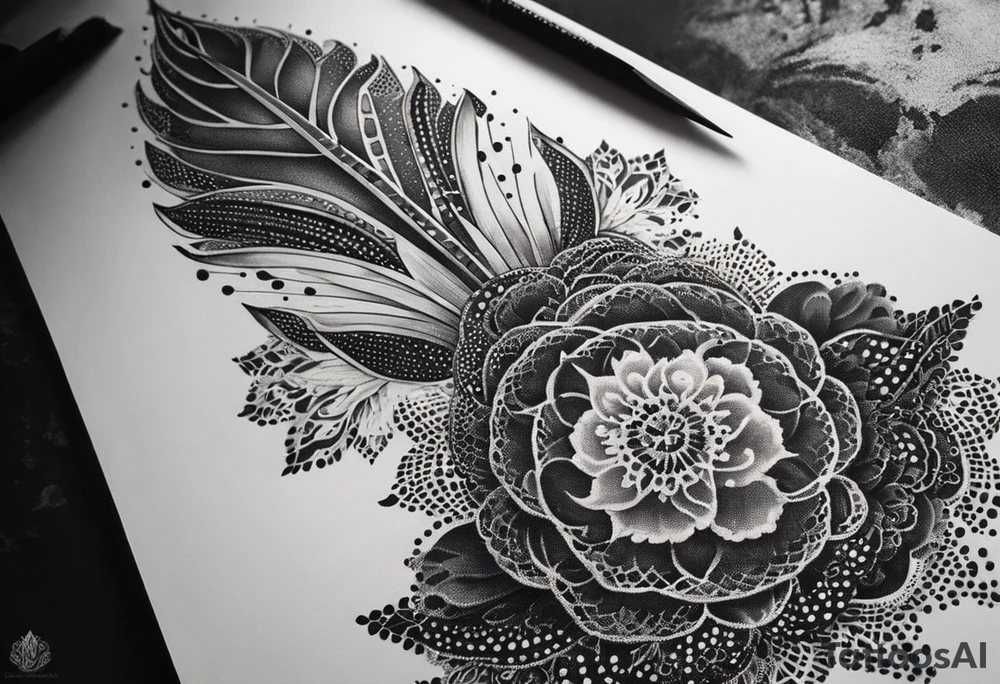 ripped lace over armor tattoo idea