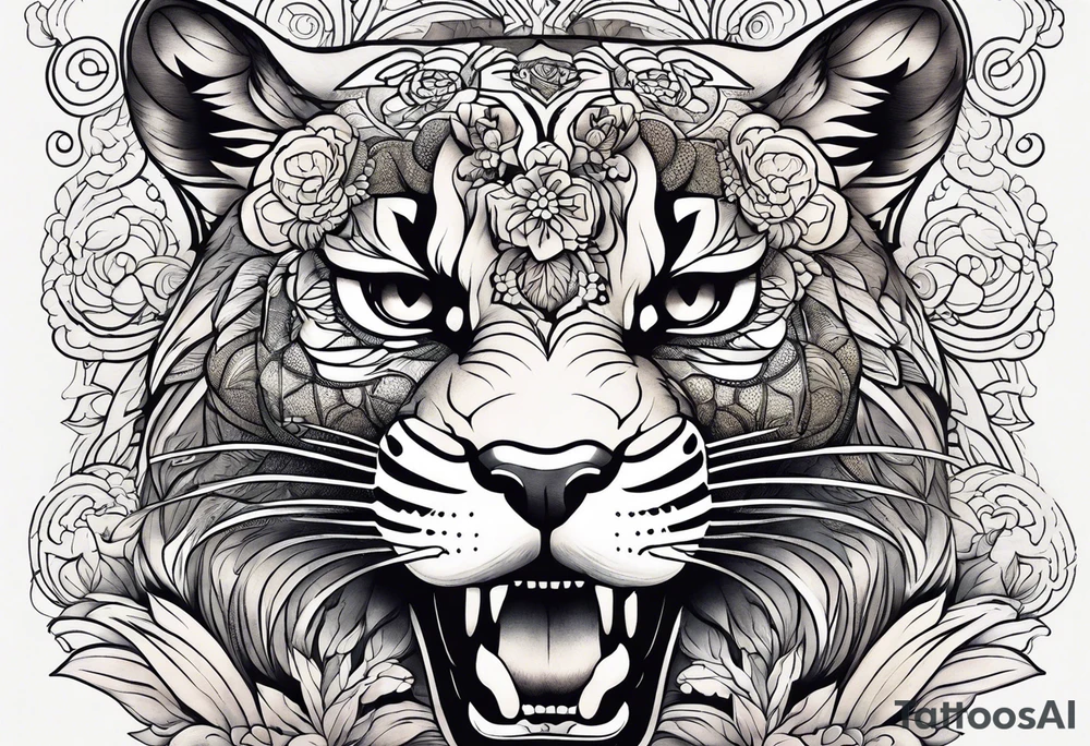 Bosque puma oso negro tattoo idea