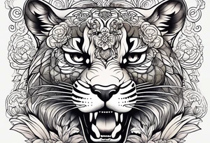 Bosque puma oso negro tattoo idea