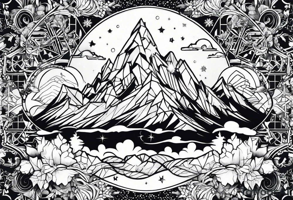 small snow crystal cloud tattoo idea