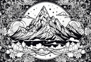 small snow crystal cloud tattoo idea