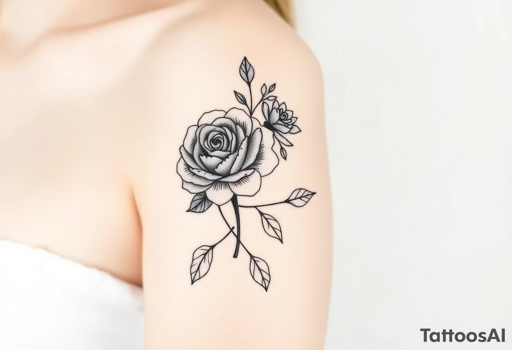 rose and chrysanthemum tattoo idea