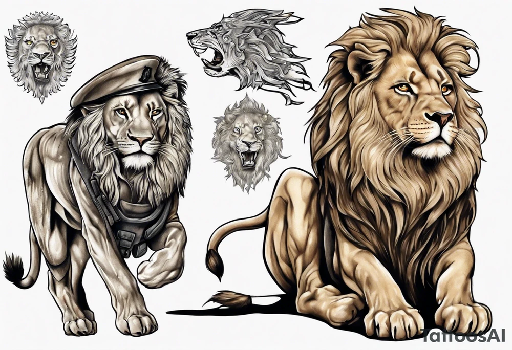 an israeli soldier on a lion tattoo idea