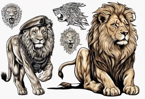 an israeli soldier on a lion tattoo idea