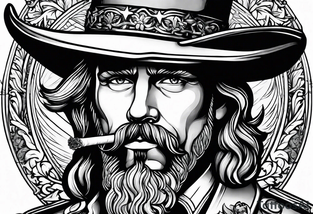 Nathan Bedford Forrest smoking cigarette tattoo idea