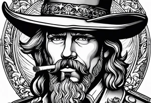 Nathan Bedford Forrest smoking cigarette tattoo idea