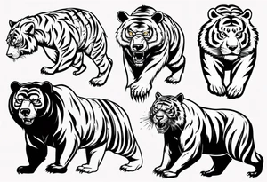 bear vs tiger tattoo idea