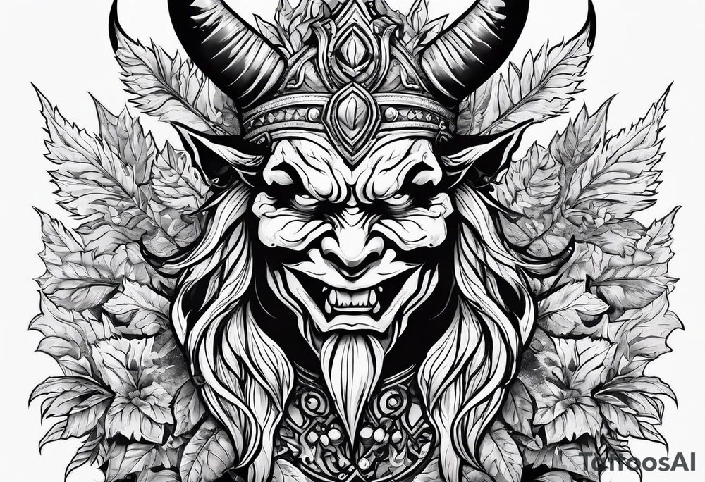 Devil high on weed tattoo idea