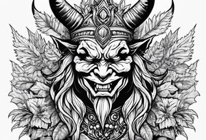 Devil high on weed tattoo idea