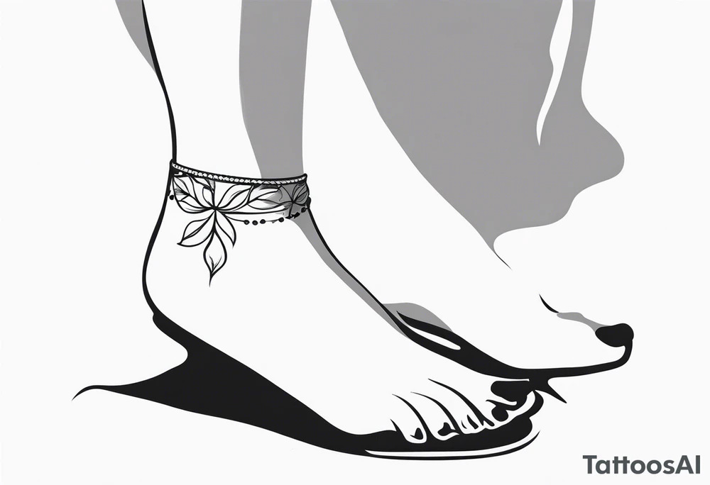 feminine ankle bracelet tattoo tattoo idea