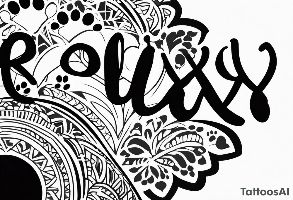 Dogs paw print with jaxy writing tattoo idea