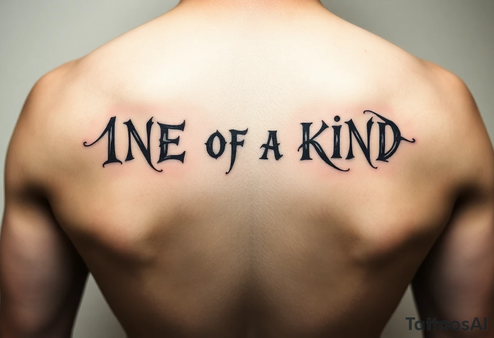 Thumb Print That Says 1NE OF A KIND goin through it tattoo idea