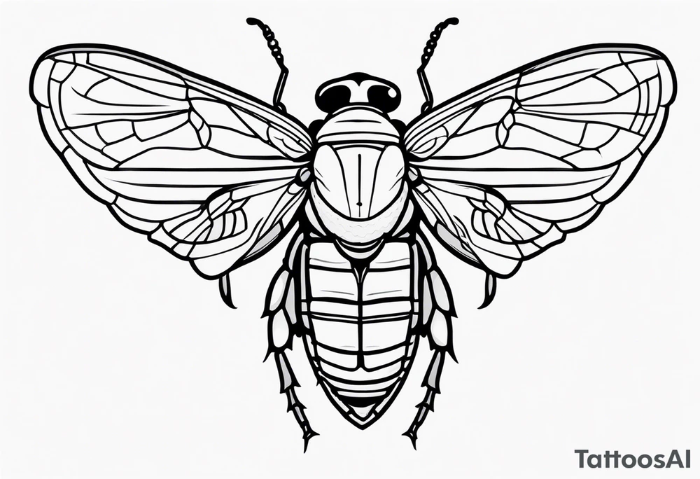 Neo traditional Cicada tattoo idea