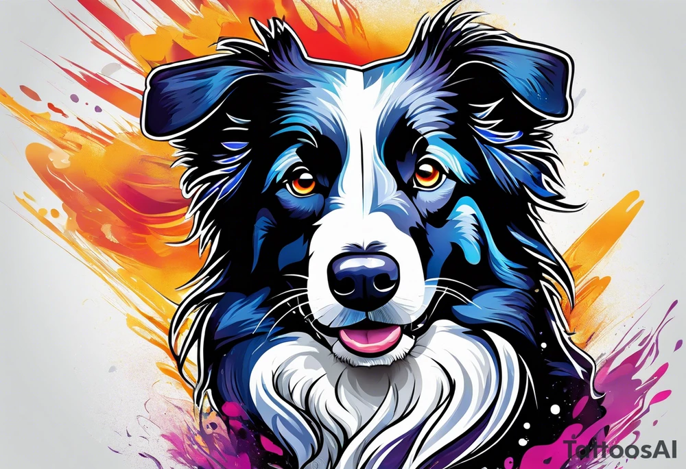 Boarder collie tattoo idea