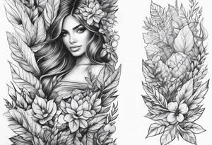 Foliage arm sleeve tattoo idea