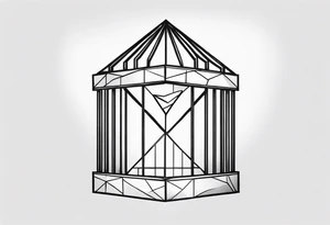 a diamond behind prison bars - minimal tattoo idea