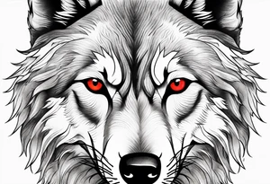wolf with red eyes
date 13/02/2022 in roman numerals
forest background tattoo idea
