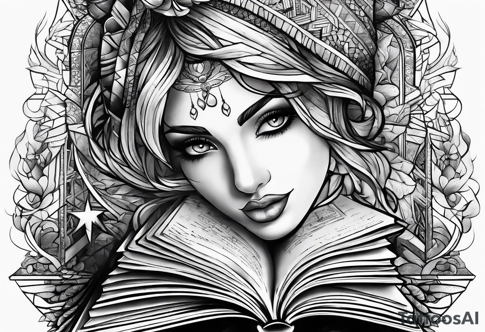 Stack of books tattoo idea