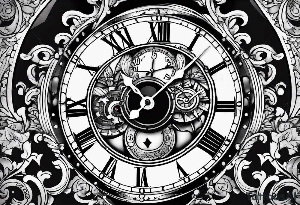 old school clock
 deconstructed tattoo idea