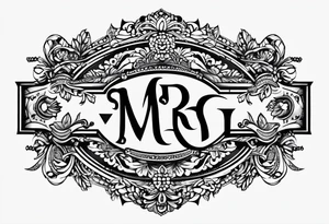 letters: "MRBG" underlined, equally separated
simple, clear, plain, unadorned, no background tattoo idea