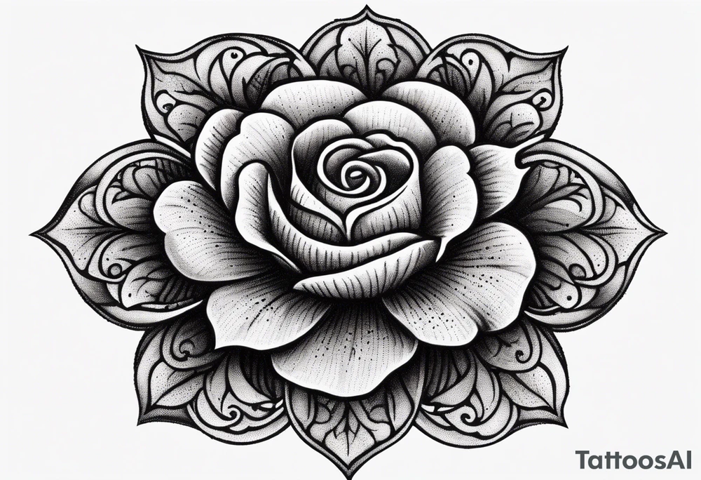 Gothic Tudor rose tattoo idea