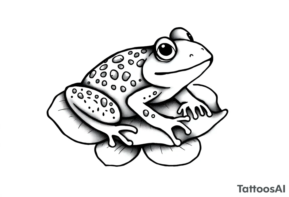 Frog on a lilly pad tattoo idea