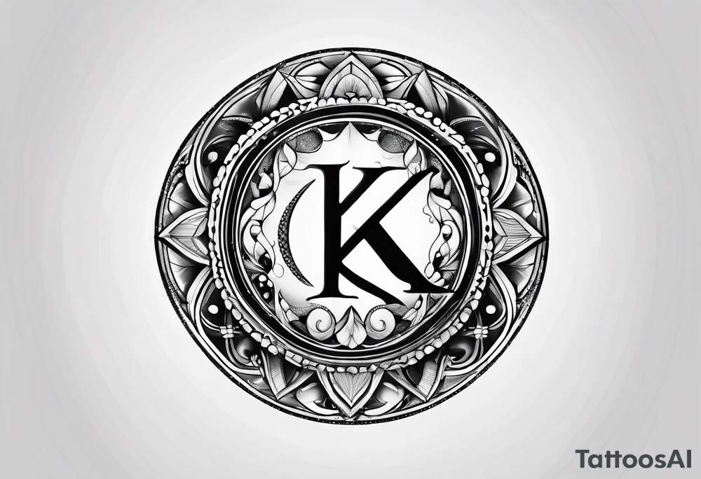 Simplistic symbol large delta inside a circle made with letter K tattoo idea Simplistic symbol large delta inside a circle made with letter K tattoo idea