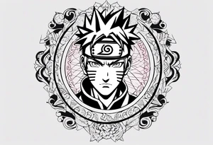 naruto headband with letters AR in the middle tattoo idea